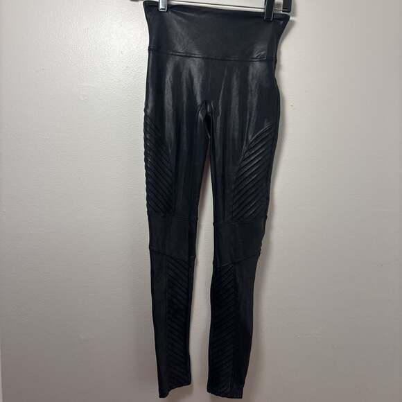 SPANX Women's Faux Leather Moto Leggings - Picture 1 of 5